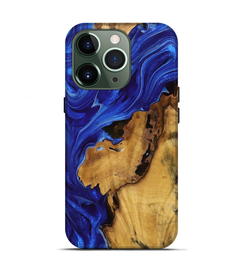 iPhone 13 Pro Wood Live Edge Phone Case - Rodrigo (Blue, 751304)