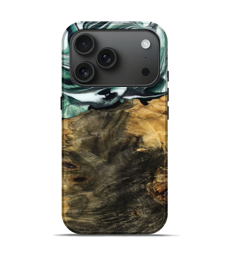 iPhone 17 Pro Wood Live Edge Phone Case - Tillie (Green, 751312)