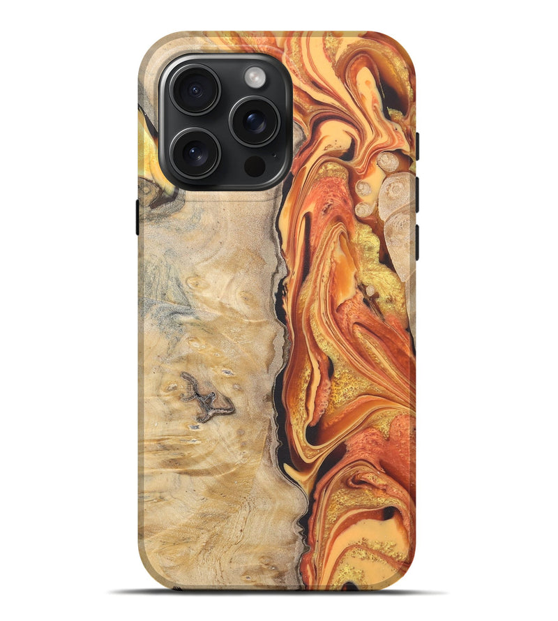 iPhone 16 Pro Max Wood Live Edge Phone Case - Edith (Red, 751319)