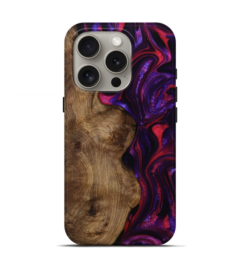iPhone 16 Pro Wood Live Edge Phone Case - Oaklee (Purple, 751333)