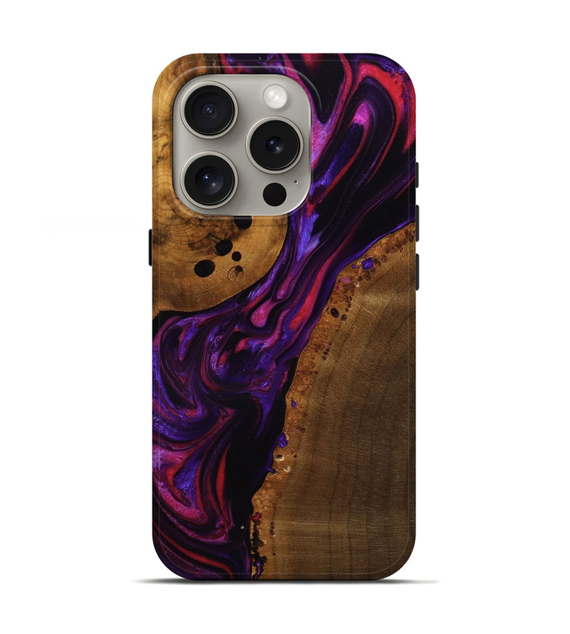 iPhone 16 Pro Wood Live Edge Phone Case - Kenny (Purple, 751336)