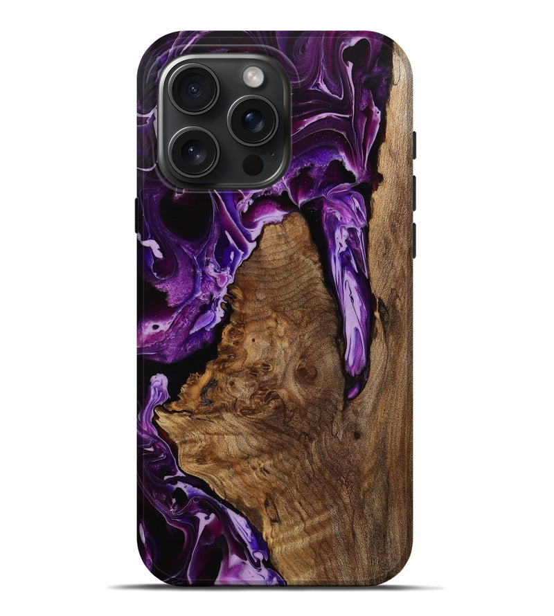 iPhone 16 Pro Max Wood Live Edge Phone Case - Zariah (Purple, 751350)