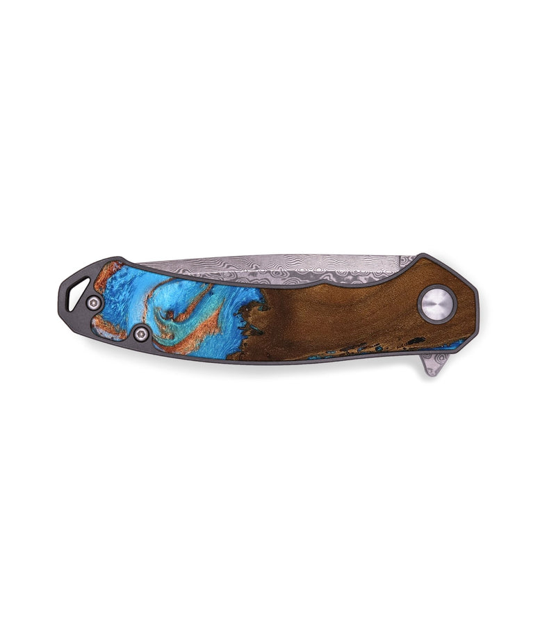 EDC Wood Pocket Knife - Jaycee (Teal & Gold, 751507)