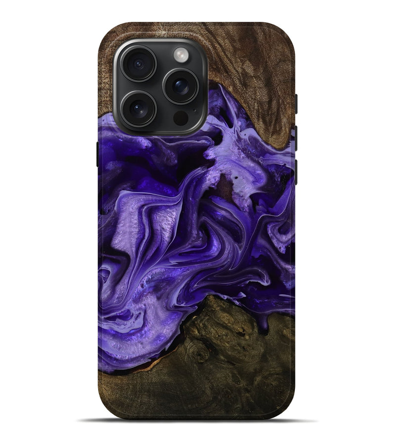 iPhone 16 Pro Max Wood Live Edge Phone Case - Isamar (Purple, 751675)