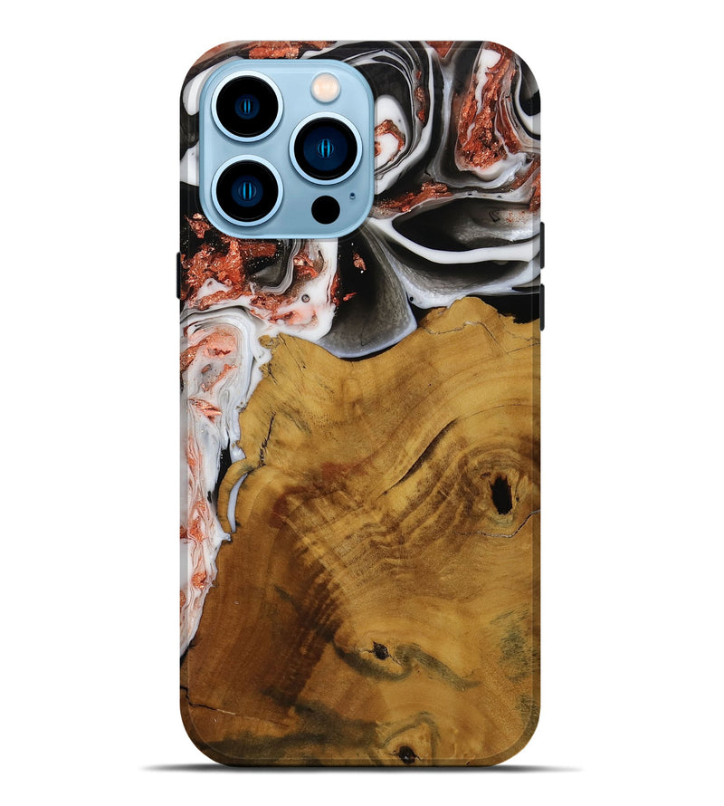 iPhone 14 Pro Max Wood Live Edge Phone Case - Whitley (Black & White, 751686)