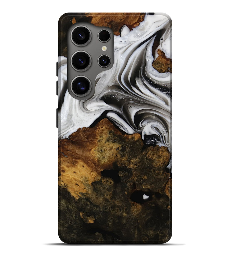 Galaxy S25 Ultra Wood Live Edge Phone Case - Don (Black & White, 751687)