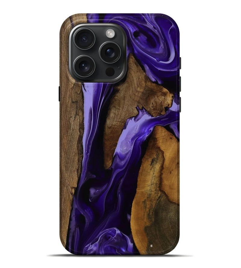 iPhone 16 Pro Max Wood Live Edge Phone Case - Brionna (Purple, 751689)