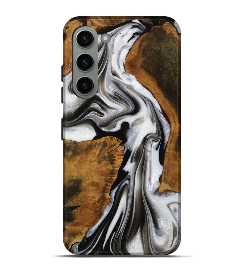 Galaxy S23 Plus Wood Live Edge Phone Case - Kattie (Black & White, 751699)