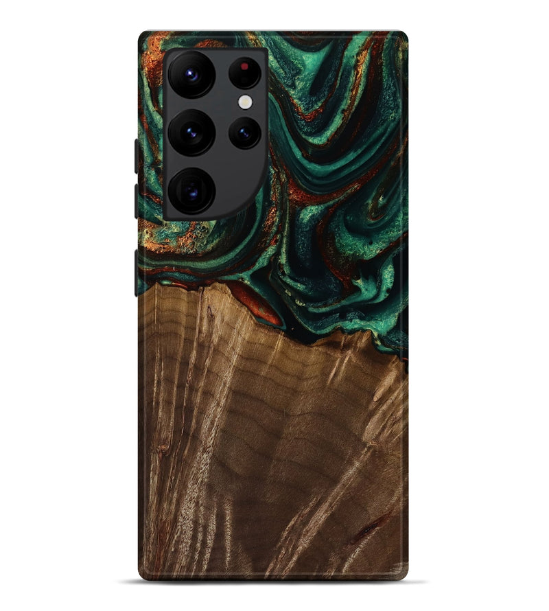 Galaxy S22 Ultra Wood Live Edge Phone Case - Olin (Green, 751716)