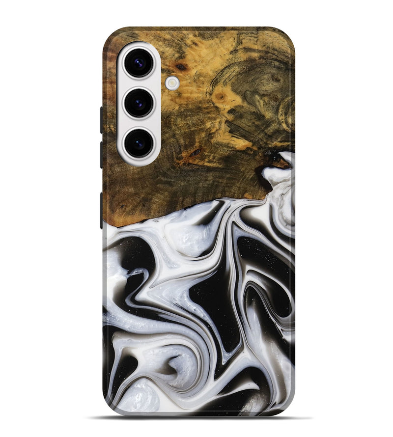 Galaxy S25 Plus Wood Live Edge Phone Case - Denny (Black & White, 751928)