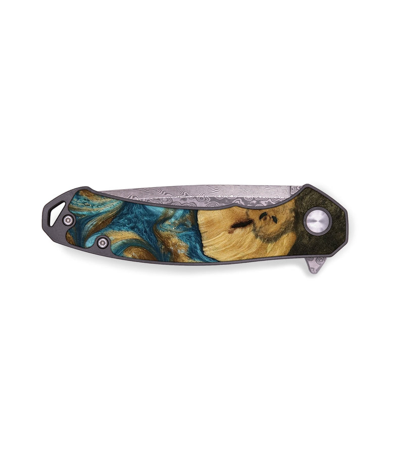 EDC Wood Pocket Knife - Gian (Teal & Gold, 751981)