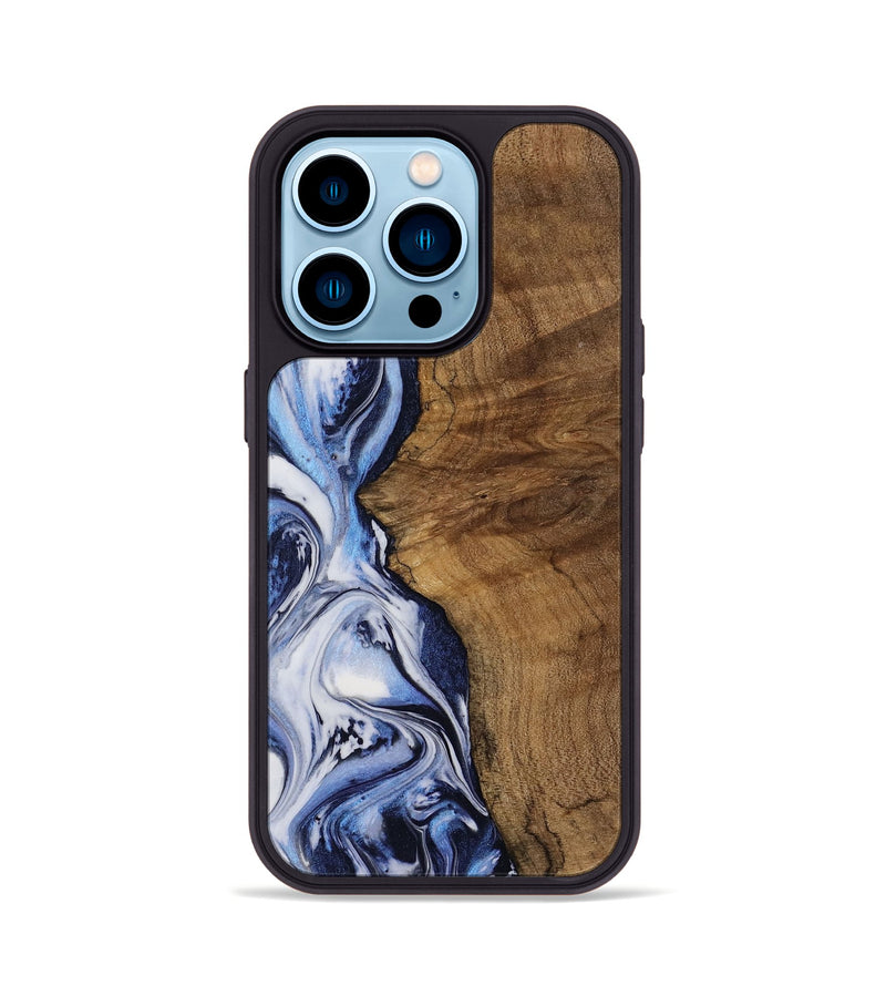 iPhone 14 Pro Wood Phone Case - Kristi (Blue, 752127)