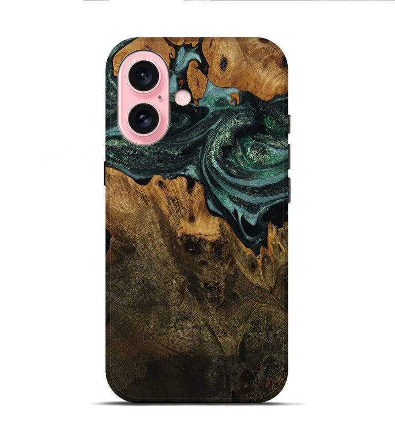 iPhone 16 Wood Live Edge Phone Case - Virgie (Green, 752494)