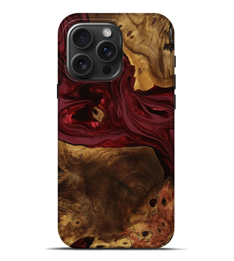iPhone 16 Pro Max Wood Live Edge Phone Case - Keilani (Red, 752500)