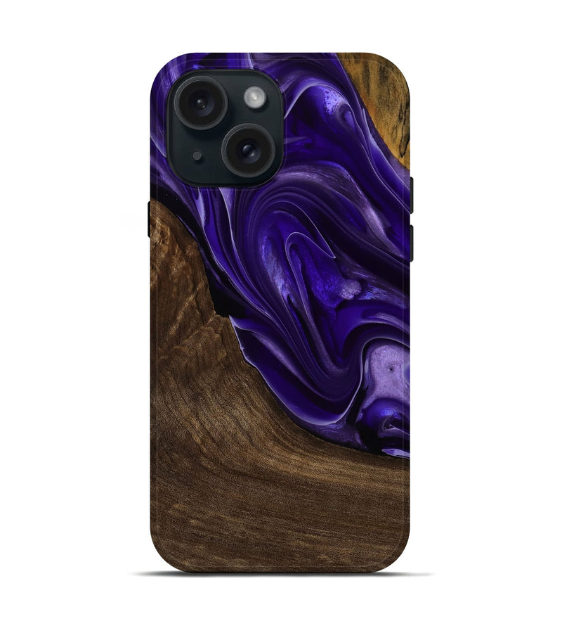 iPhone 15 Wood Live Edge Phone Case - Jerod (Purple, 752502)