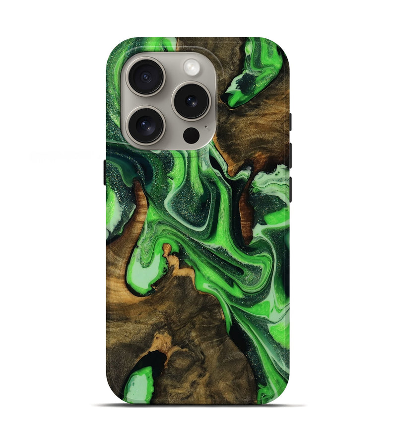 iPhone 16 Pro Wood Live Edge Phone Case - Tilda (Green, 752513)