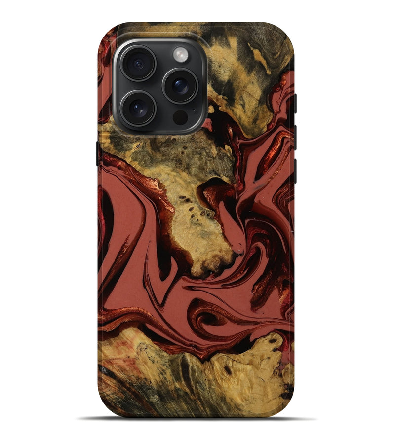 iPhone 16 Pro Max Wood Live Edge Phone Case - Barrett (Red, 752515)