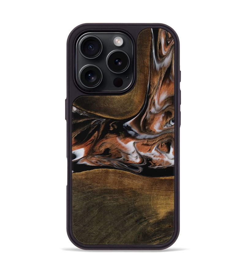 iPhone 16 Pro Wood Phone Case - Baker (Black & White, 752618)