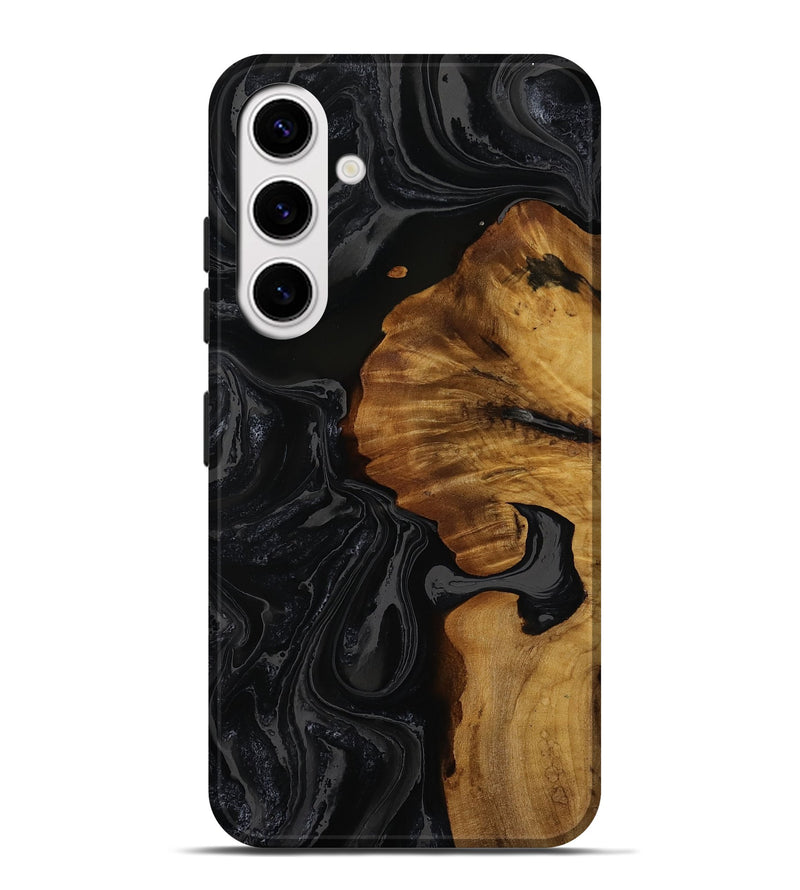 Galaxy S25 Plus Wood Live Edge Phone Case - Nadia (Black & White, 752685)