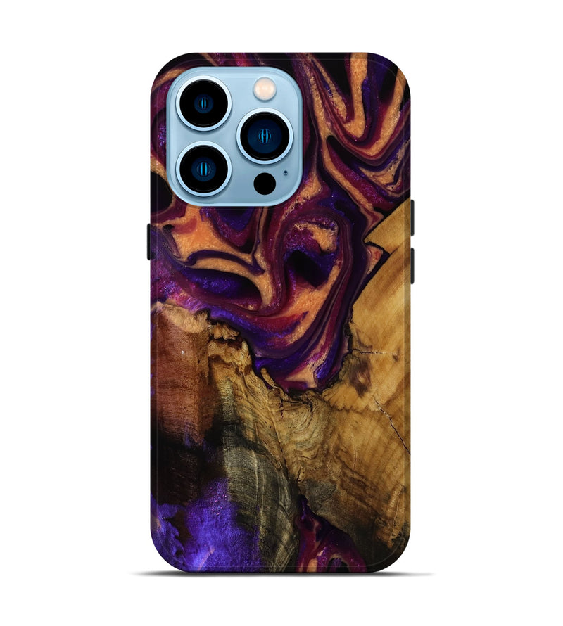 iPhone 14 Pro Wood Live Edge Phone Case - Angelia (Purple, 752688)