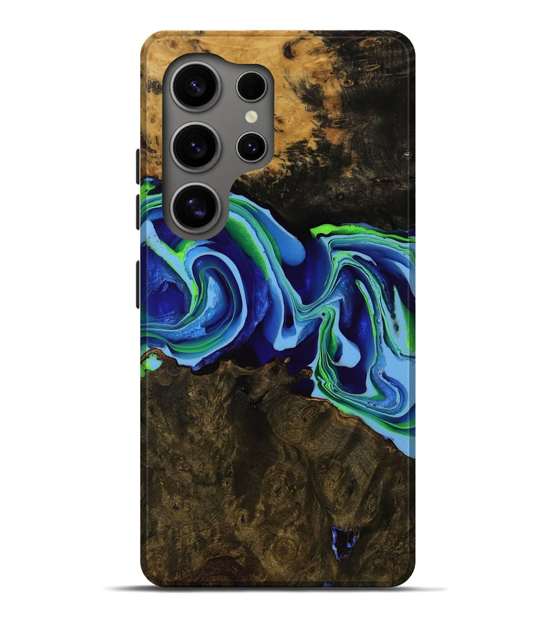 Galaxy S25 Ultra Wood Live Edge Phone Case - Blakely (Blue, 752689)