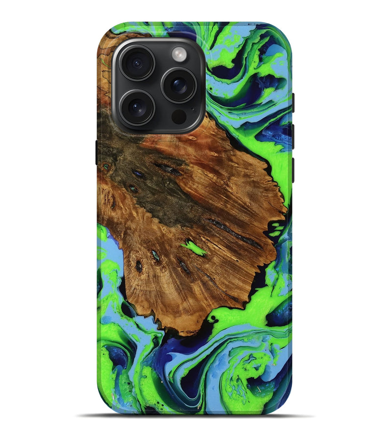 iPhone 16 Pro Max Wood Live Edge Phone Case - Travon (Green, 752690)