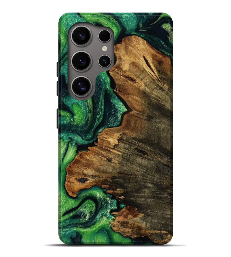 Galaxy S25 Ultra Wood Live Edge Phone Case - Alpha (Green, 752699)