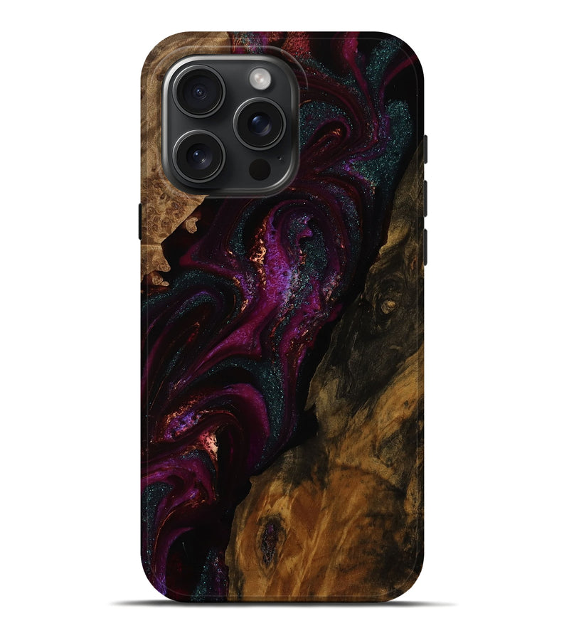 iPhone 16 Pro Max Wood Live Edge Phone Case - Starr (Purple, 752702)