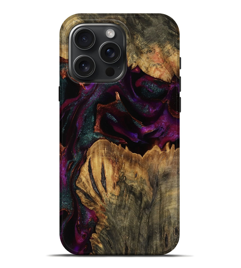 iPhone 16 Pro Max Wood Live Edge Phone Case - Bodie (Purple, 752707)