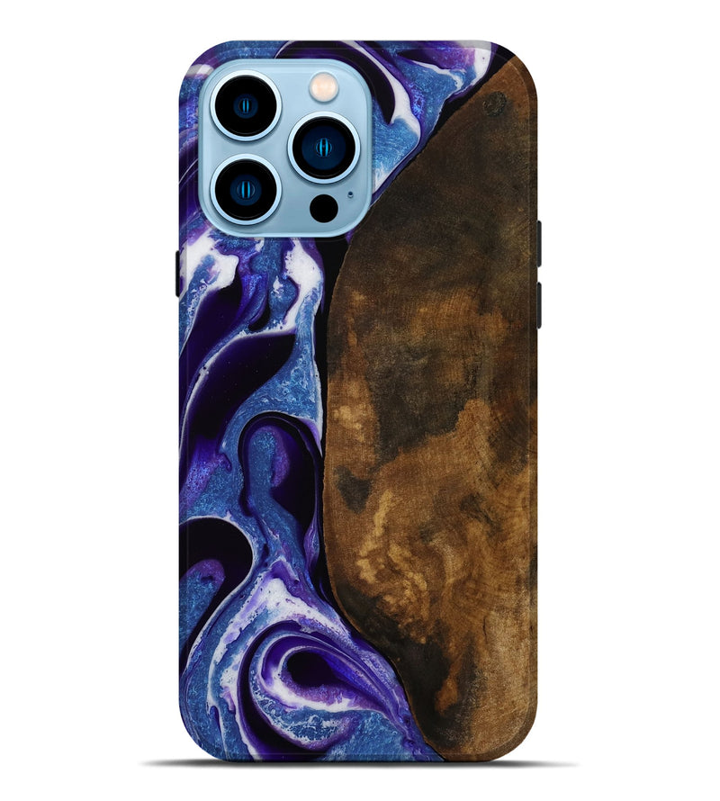 iPhone 14 Pro Max Wood Live Edge Phone Case - Yadira (Purple, 752711)
