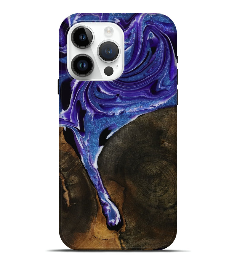 iPhone 15 Pro Max Wood Live Edge Phone Case - Zoya (Purple, 752717)