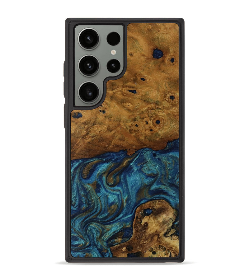 Galaxy S23 Ultra Wood Phone Case - Tammy (Teal & Gold, 752829)