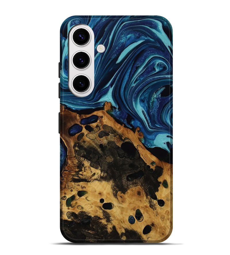 Galaxy S25 Plus Wood Live Edge Phone Case - Nayely (Blue, 753146)