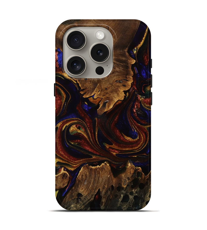 iPhone 16 Pro Wood Live Edge Phone Case - Malakai (Red, 753147)