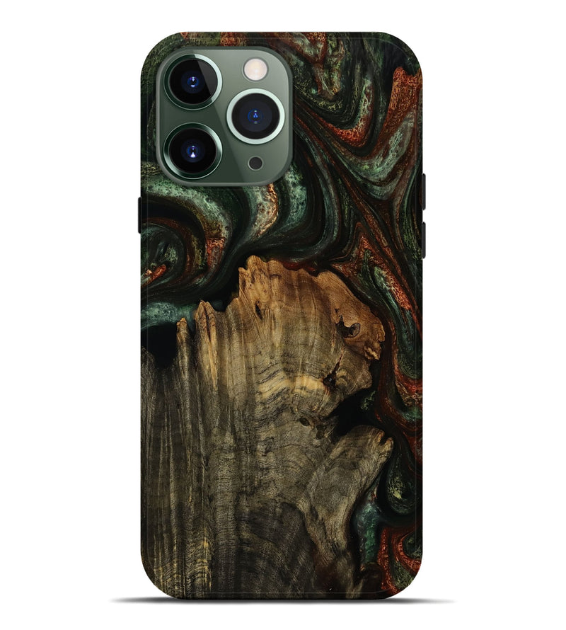 iPhone 13 Pro Max Wood Live Edge Phone Case - Kallie (Green, 753153)