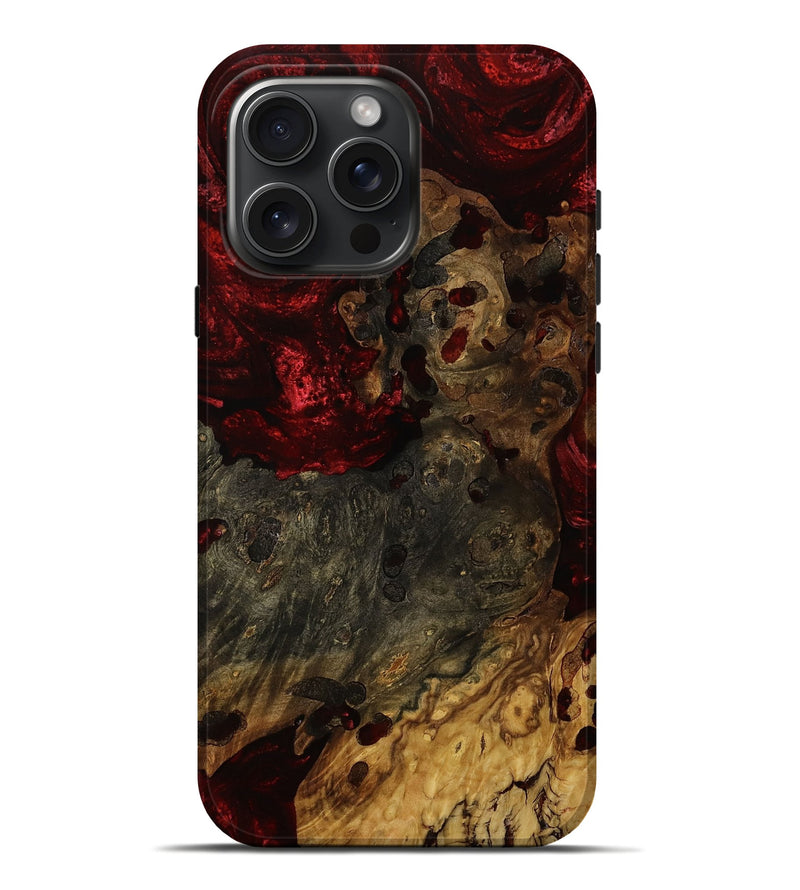 iPhone 16 Pro Max Wood Live Edge Phone Case - Kasey (Red, 753155)