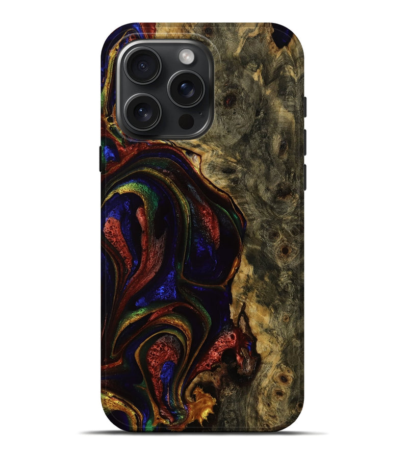iPhone 16 Pro Max Wood Live Edge Phone Case - Amaris (Red, 753156)