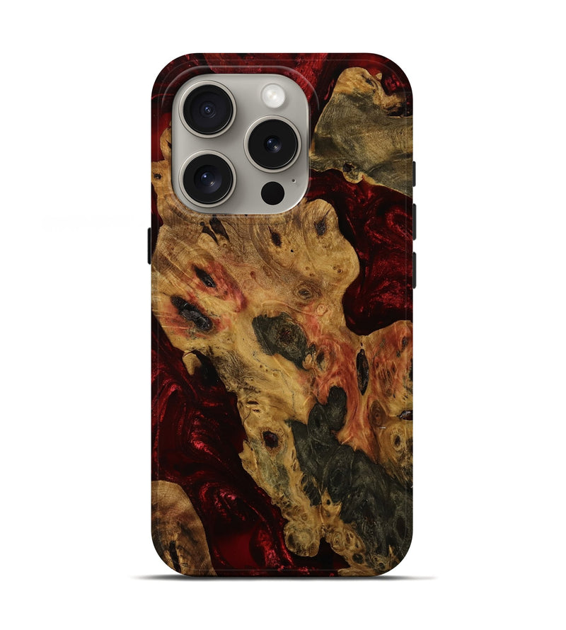 iPhone 16 Pro Wood Live Edge Phone Case - Cole (Red, 753158)