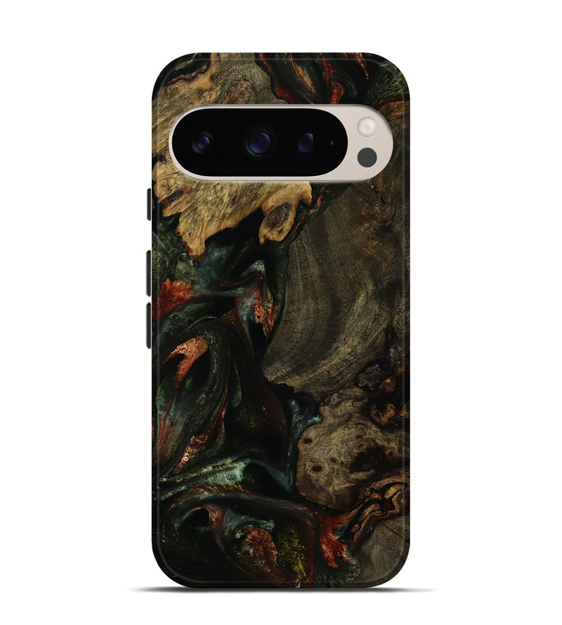 Pixel 9 Wood Live Edge Phone Case - Amaya (Green, 753159)