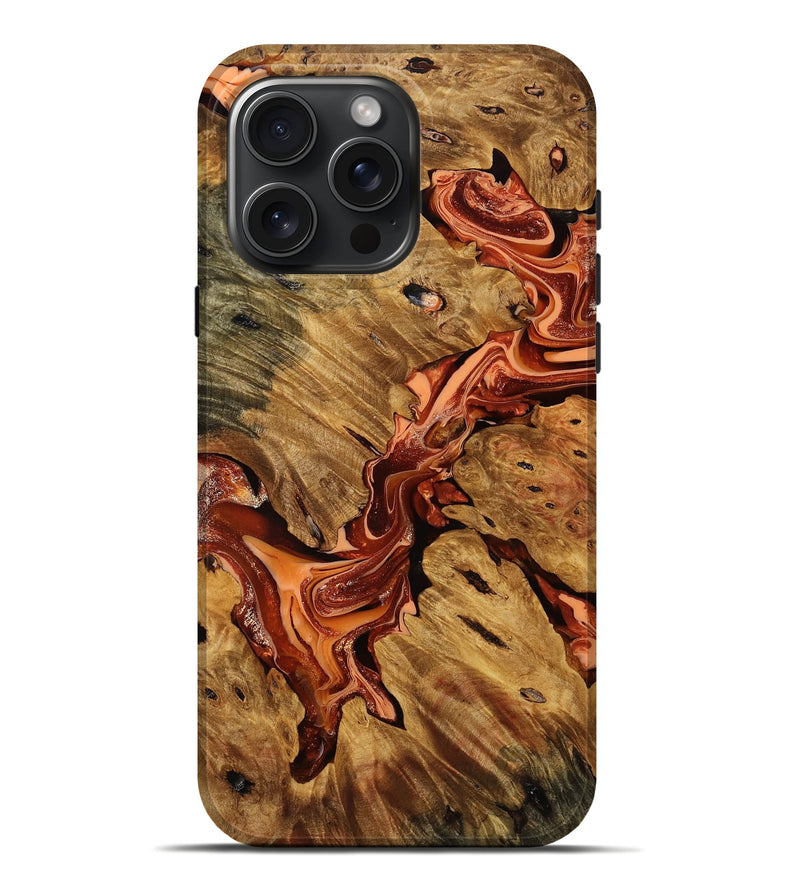 iPhone 16 Pro Max Wood Live Edge Phone Case - Joanne (Red, 753472)