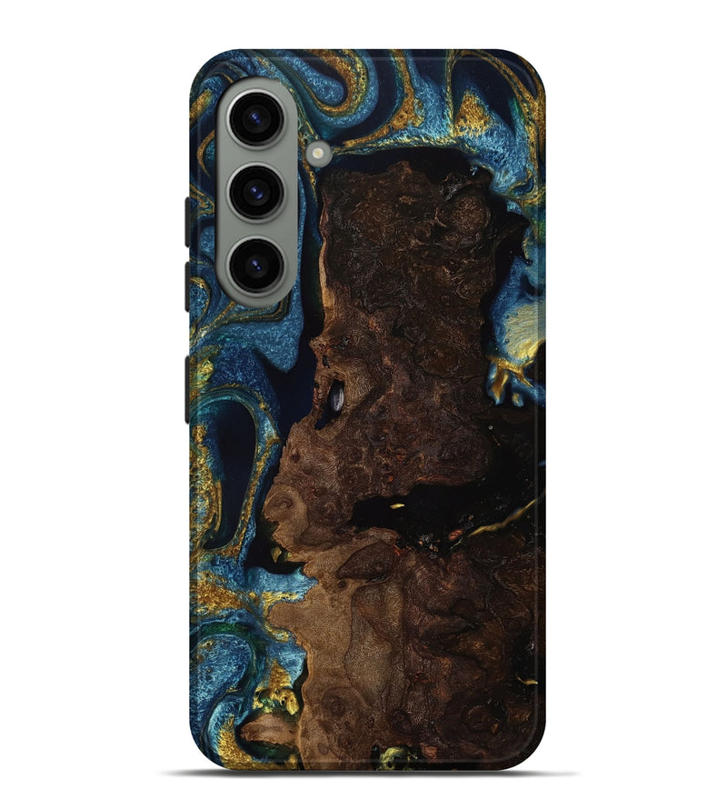 Galaxy S24 Plus Wood Live Edge Phone Case - Albin (Teal & Gold, 753476)