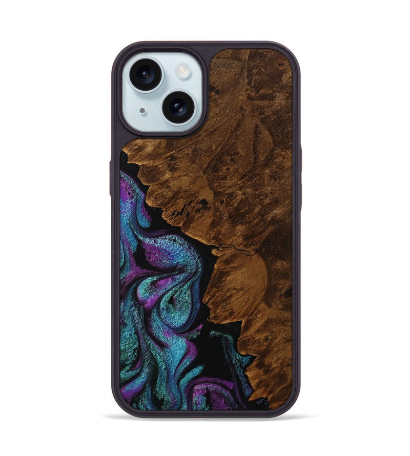 iPhone 15 Wood Phone Case - Alene (Purple, 753548)