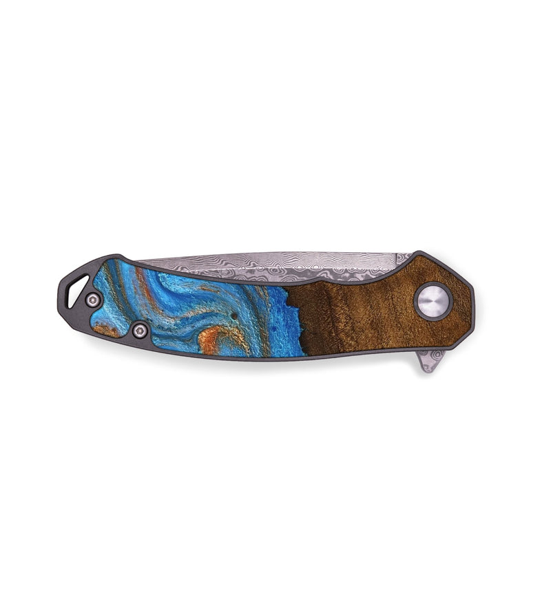 EDC Wood Pocket Knife - Lincoln (Teal & Gold, 753642)