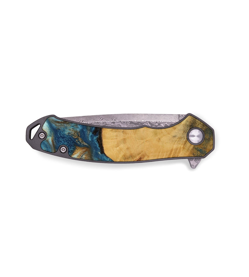 EDC Wood Pocket Knife - Sarah (Teal & Gold, 753688)