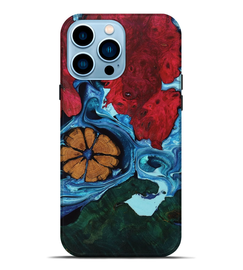 iPhone 14 Pro Max Wood Live Edge Phone Case - Alec (Blue, 754067)