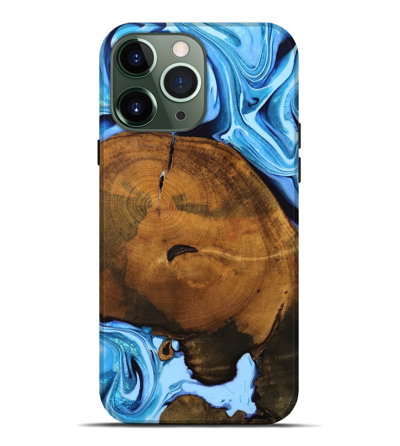 iPhone 13 Pro Max Wood Live Edge Phone Case - Rick (Blue, 754077)