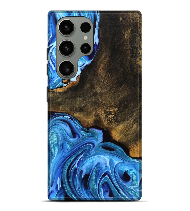 Galaxy S23 Ultra Wood Live Edge Phone Case - Shaina (Blue, 754078)