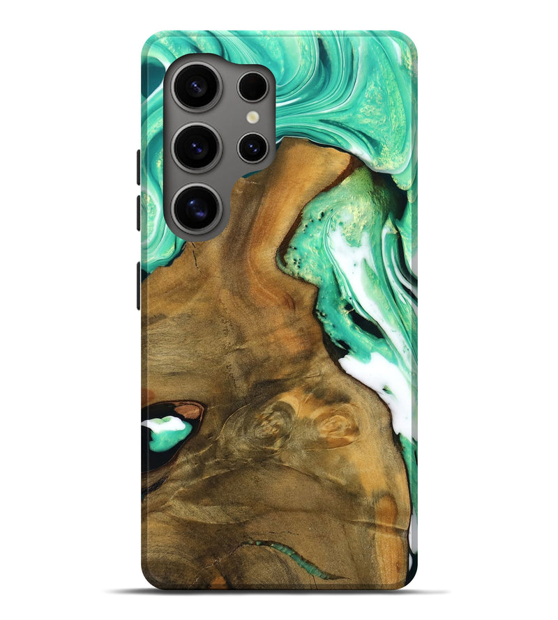 Galaxy S25 Ultra Wood Live Edge Phone Case - Robbie (Green, 754089)