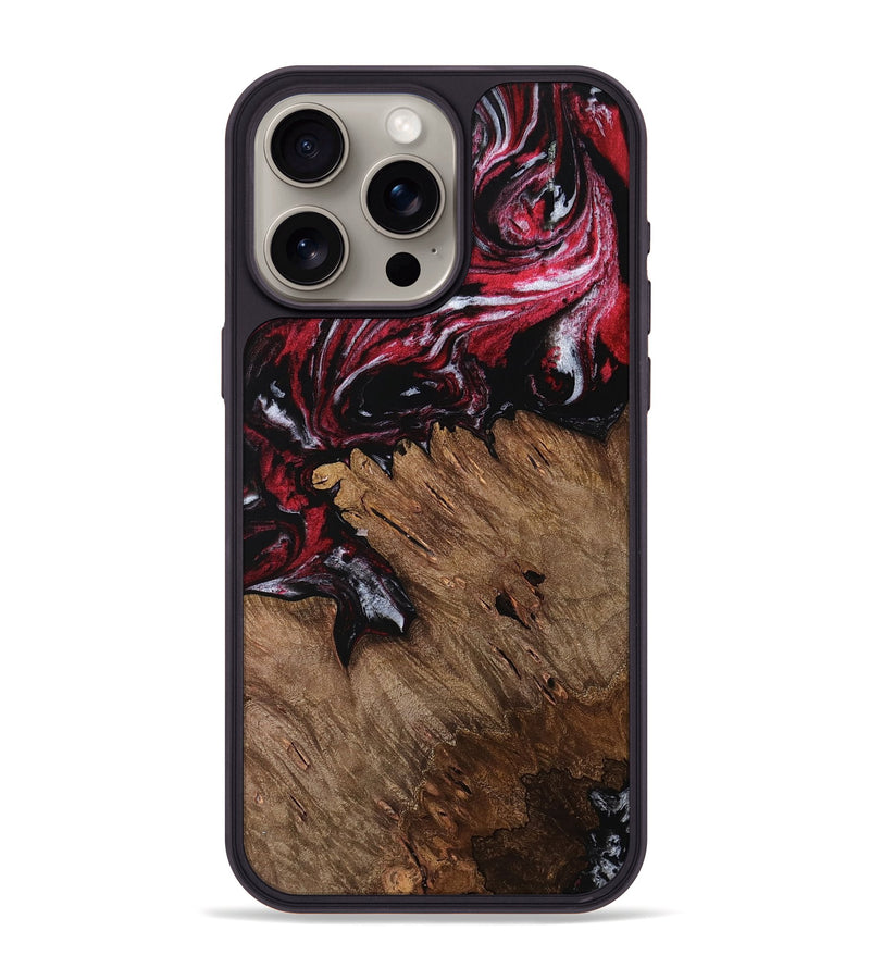 iPhone 15 Pro Max Wood Phone Case - Darius (Red, 754111)