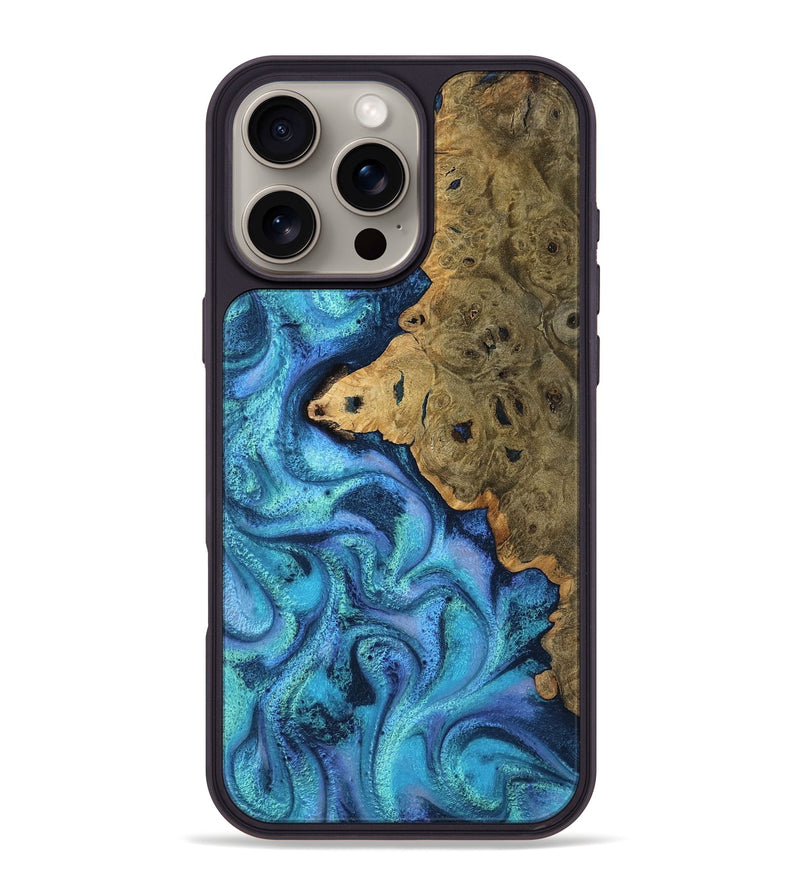 iPhone 16 Pro Max Wood Phone Case - Cain (Blue, 754249)
